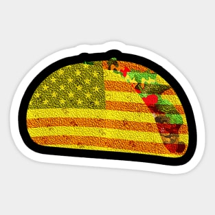 Patriotic Taco Lover USA American Flag Funny 4th of July Sticker